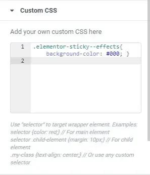 css code for elementor transparent header