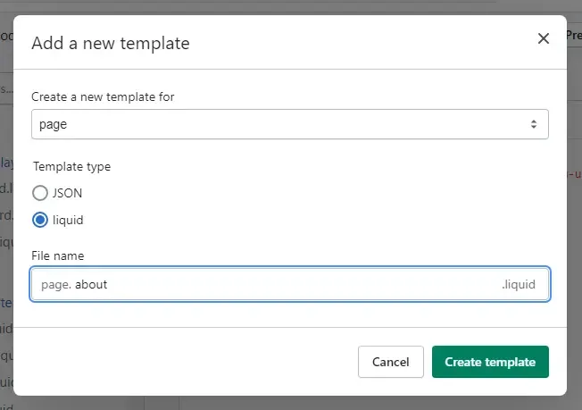 about page template debut theme