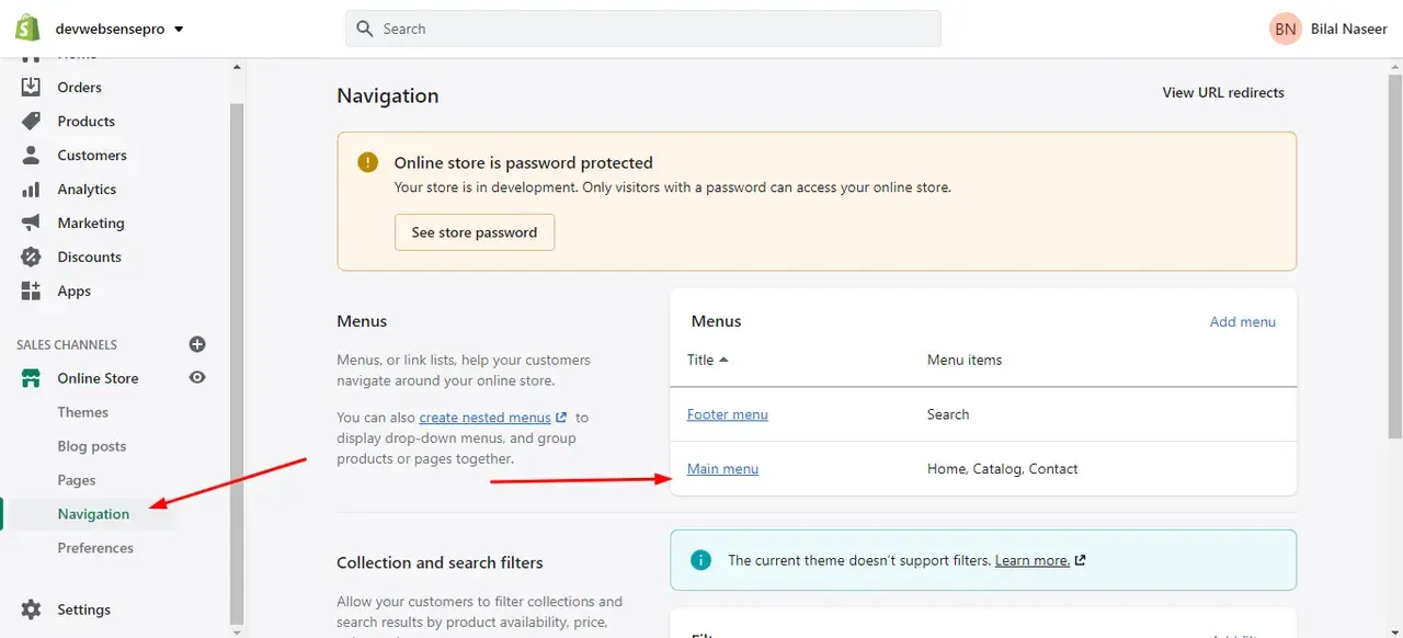 add page to navigation menu