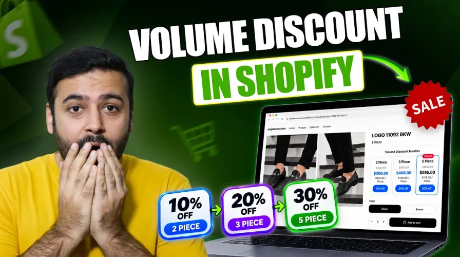 [FREE] - How To Add Volume Discount in Shopify with Sale Badge