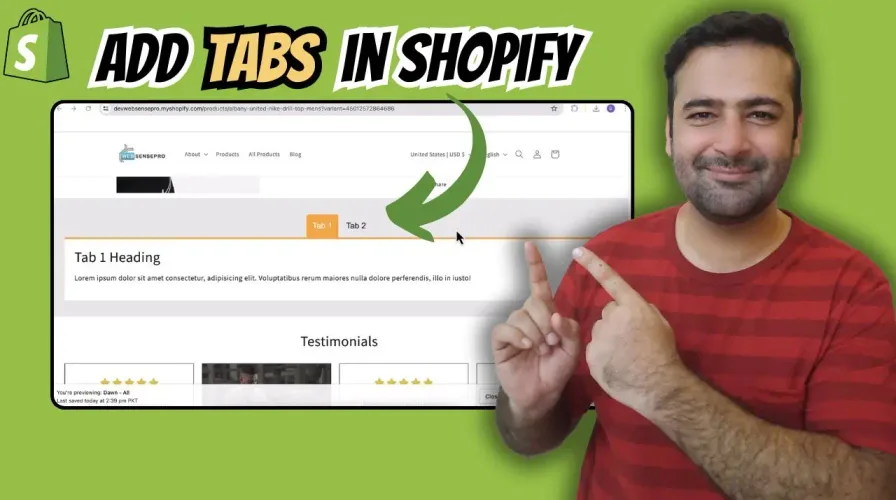 Add TABS in Shopify [Without APP]