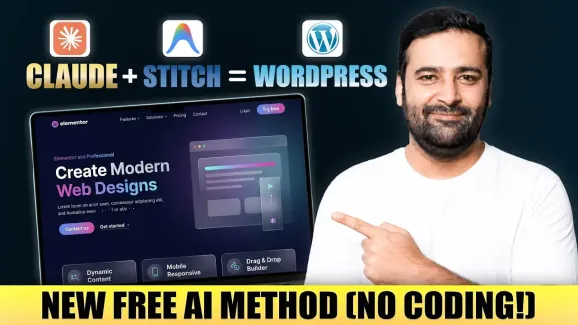 Image related to [claude + stitch = wordpress] – how to build wordpress elementor website using free ai tools