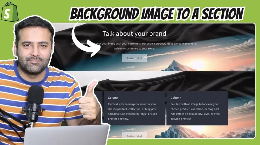 How To Add Background Image To A Section On Shopify