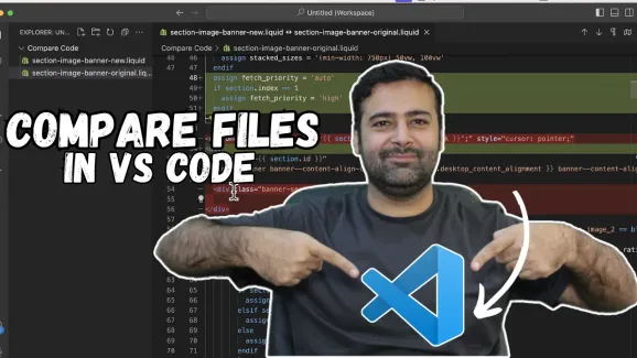 Image related to how to do a diff in vs code (compare files)