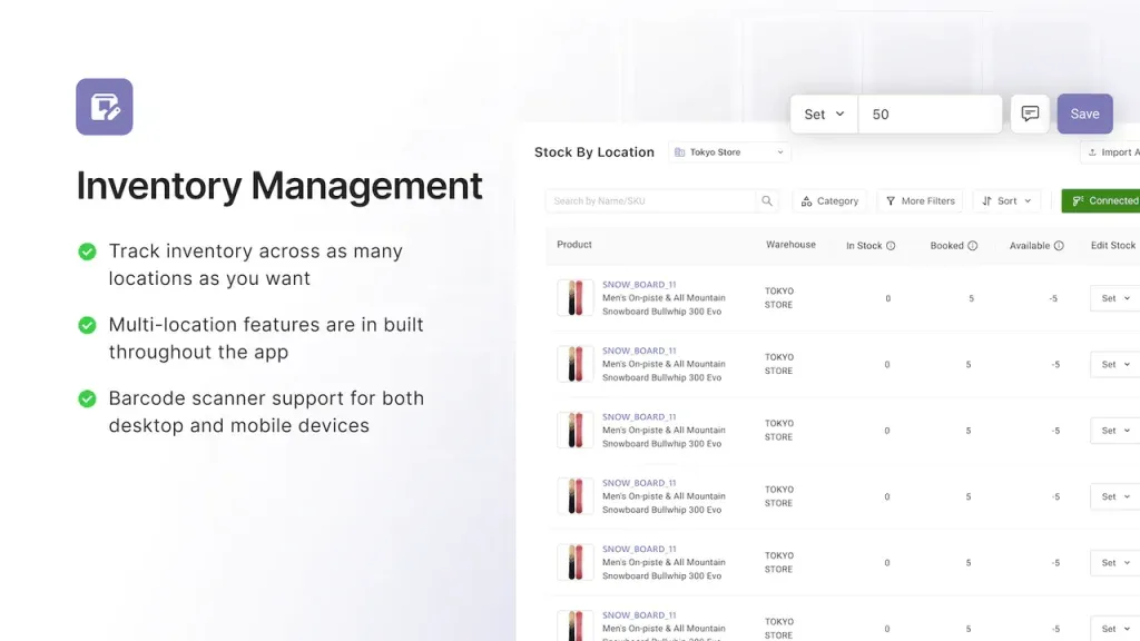 Inventory management dashboard