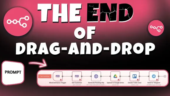 Image related to the end of drag-and-drop generate n8n workflows with one prompt.