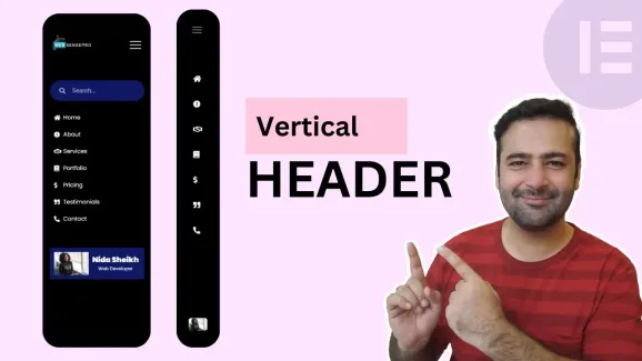 Image related to vertical header in elementor with flexbox container