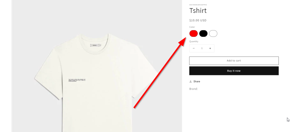 add color swatches to shopify product page