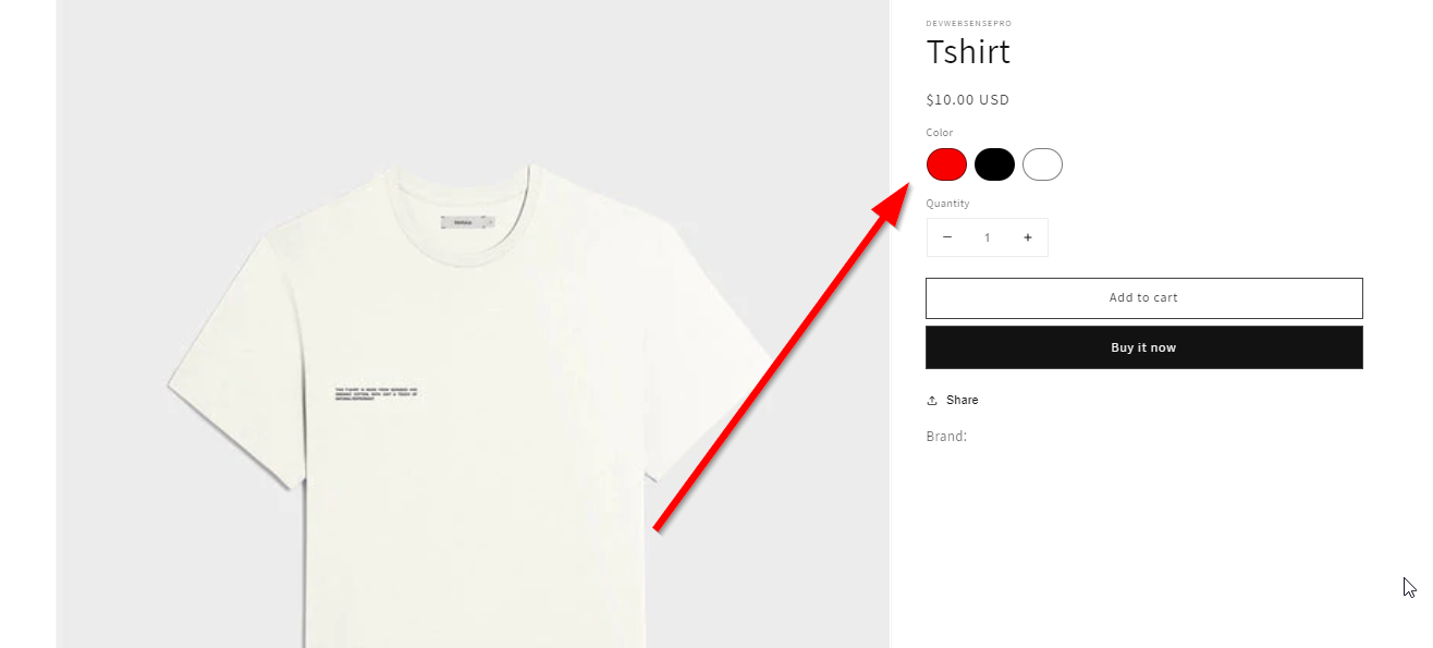 Add Color Swatches on Shopify Product Page (Dawn Theme)