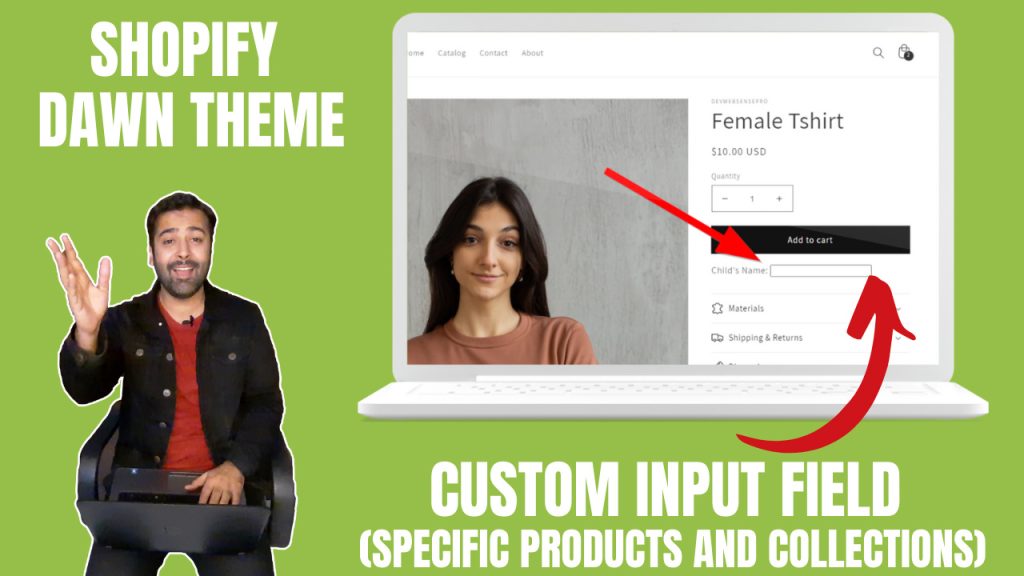 custom input field shopify product page