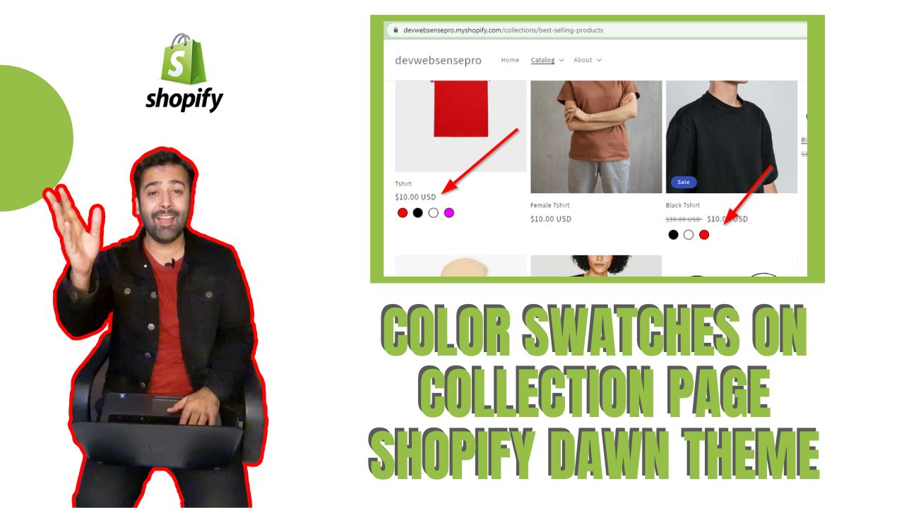 Color Swatches on Collection Page of Dawn Theme Shopify