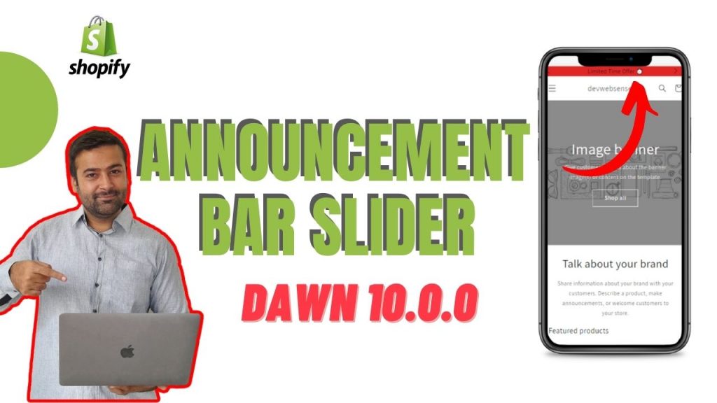 announcement bar slider dawn 10.0.0