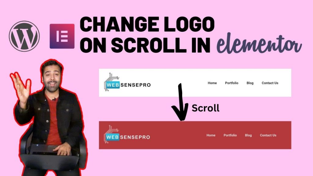 change the logo on scroll using Elementor