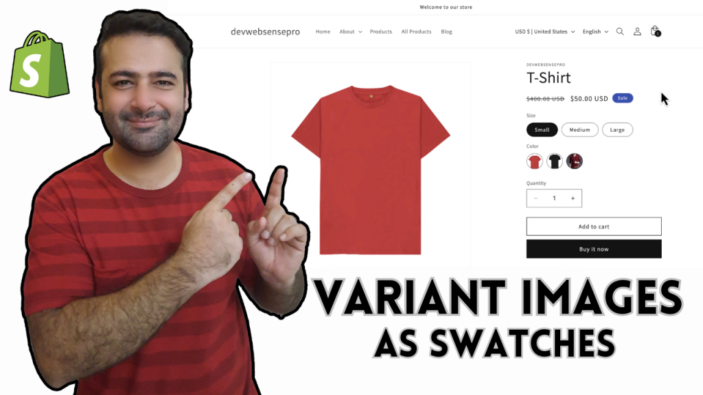 How To Use Variant Images As Swatches in Shopify (Without App)